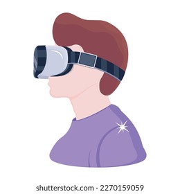 Icono de concepto de gadget VR en estilo 2d 