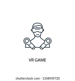 VR game concept line icon. Simple element illustration. VR game concept outline symbol design. Can be used for web and mobile UI/UX