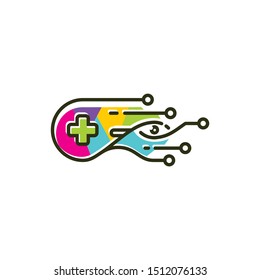VR game console technology logo icon vector