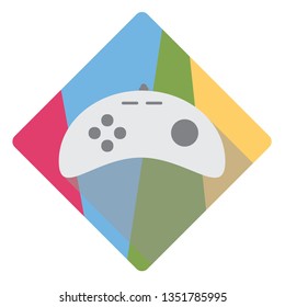 VR. game controller icon vector illustrator design isolated on red blue green yellow background.
