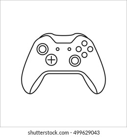 VR Game controller sign line icon on background