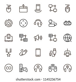 VR game icon set. Collection of high quality black outline logo for web site design and mobile apps. Vector illustration on a white background.
