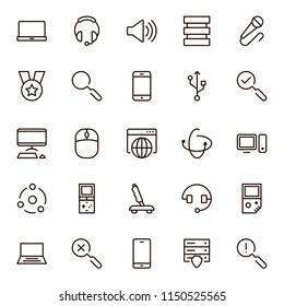 VR game icon set. Collection of high quality black outline logo for web site design and mobile apps. Vector illustration on a white background.