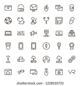 VR game icon set. Collection of high quality black outline logo for web site design and mobile apps. Vector illustration on a white background.