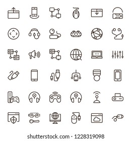 VR game icon set. Collection of high quality black outline logo for web site design and mobile apps. Vector illustration on a white background.