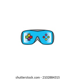 Logotipo, emblema y etiqueta del juego VR. Ilustración del vector