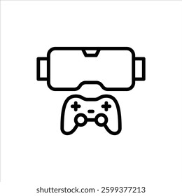 VR Game outline icon. gaming line illustration.
