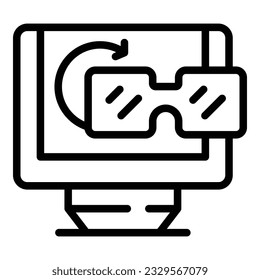 Vr gameplay icon outline vector. Game machine. Arcade menu
