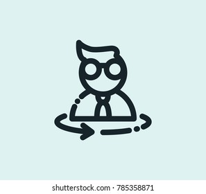 Vr gamer icon line isolated on clean background. Geek pop concept drawing icon line in modern style. Vector illustration for your web site mobile logo app UI design.