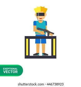 VR gaming flat icon
