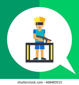 VR gaming flat icon
