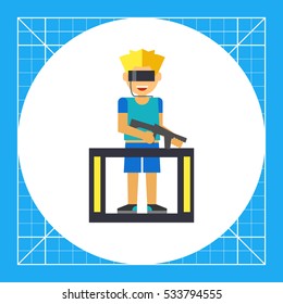 VR gaming flat icon