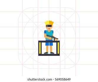 VR gaming flat icon