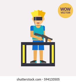 VR gaming flat icon