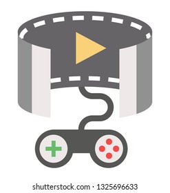 Vr gaming flat icon design 
