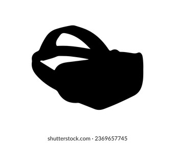 VR gaming headset silhouette vector art