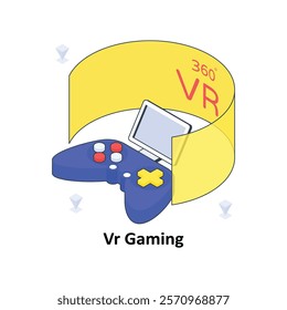 Vr Gaming isometric Colored illustration. EPS File stock illustration