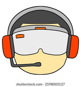 VR gear illustration hand drawn isolated vector