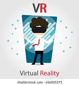vr gear man character vector