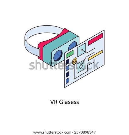 VR Glasess isometric Colored illustration. EPS File stock illustration