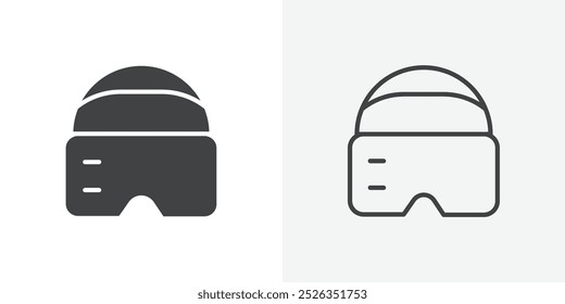 Diseño plano y simple del sistema del icono de cristal de VR