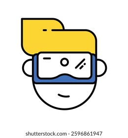 Vr Glass  vector filled outline icon. EPS 10 file