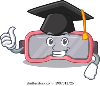 Vr glasses caricature picture design with hat for graduation ceremony