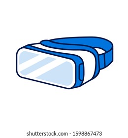 VR glasses color line icon. Virtual reality glasses or goggles. Type of eyewear which functions as a display device. Pictogram for web page, mobile app, promo. Editable stroke.