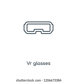 Vr glasses concept line icon. Linear Vr glasses concept outline symbol design. This simple element illustration can be used for web and mobile UI/UX.