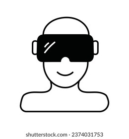 VR Brillen doodle Icon Design Illustration. Symbol für Wissenschaft und Technologie auf weißem Hintergrund EPS10-Datei