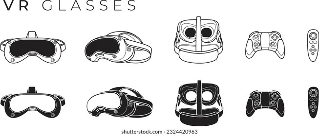 VR Glasses flat illustration. Helmet Vector illustration