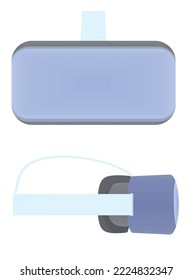 VR glasses. front and side view. vector