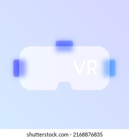 vr Gläser Glas Morphismus trendige Stil Symbol. transparentes Glas-Farbe Vektorsymbol mit unscharfem und violettem Farbverlauf. vr Brillen für Web- und i-Design, mobile Apps und Werbebanner und Poster