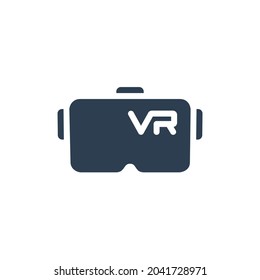 Gafas VR, gafas, realidad virtual 360 icono plano sólido. Ilustración de glifo vectorial. Pictograma negro aislado en fondo blanco