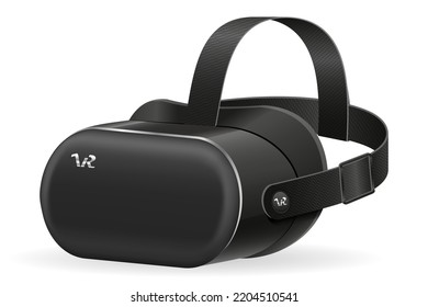 vr gafas casco máscara realidad virtual ilustración vectorial aislada en fondo negro