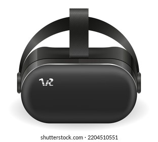 vr glasses helmet mask virtual reality vector illustration isolated on black background