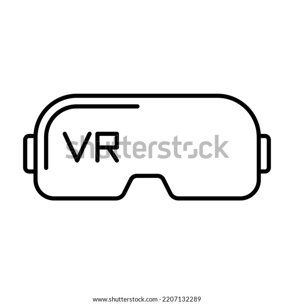 Vr Glasses Icon Black Linear Vr Stock Vector Royalty Free 2207132289 Shutterstock