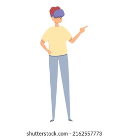 Vr glasses icon cartoon vector. Online video. Real walk