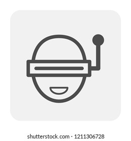 VR glasses icon design, black and outline.