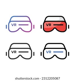Vr Glasses icon design in four variation color