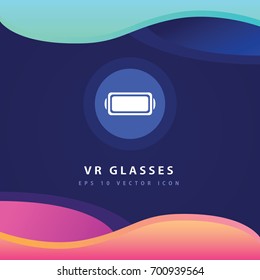 VR Glasses icon design on modern flat background