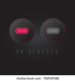 VR Glasses icon design on modern flat background