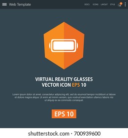 VR Glasses icon design on modern flat background
