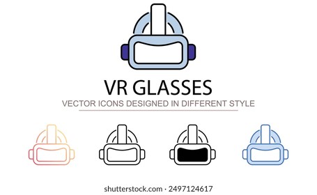 Vr diseño de iconos de gafas con fondo blanco Ilustración de stock