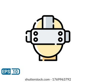 VR glasses icon in filled line style isolated on white background. EPS 10