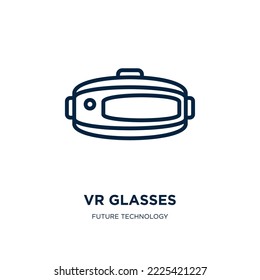 vr glasses icon from future technology collection. Thin linear vr glasses, virtual, video outline icon isolated on white background. Line vector vr glasses sign, symbol for web and mobile
