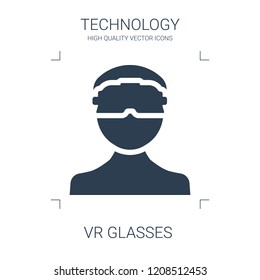 vr glasses icon. high quality filled vr glasses icon on white background. from technology collection flat trendy vector vr glasses symbol. use for web and mobile