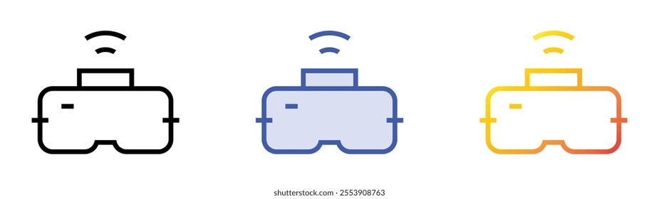 vr glasses icon. Linear, Blue Fill and Gradient Style Design Isolated On White Background