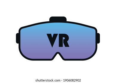 VR glasses icon, logo, virtual reality concept, glasses for gamers. Vector EPS10
