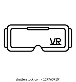 Vr glasses icon. Outline vr glasses vector icon for web design isolated on white background